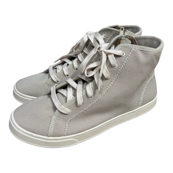 Olukai Womens Pilahi Canvas High Top Sneaker Shoes Size 10 M Casual Grayish Tan - Picture 1 of 7